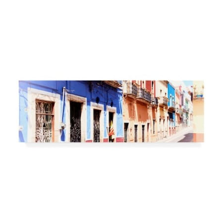 Philippe Hugonnard 'Viva Mexico 2 Facades Of Colors In Guanajuato II' Canvas Art,16x47